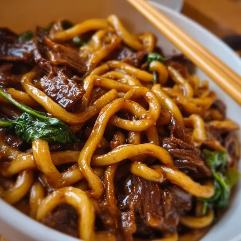 Simple Black Pepper Beef Udon Recipe
