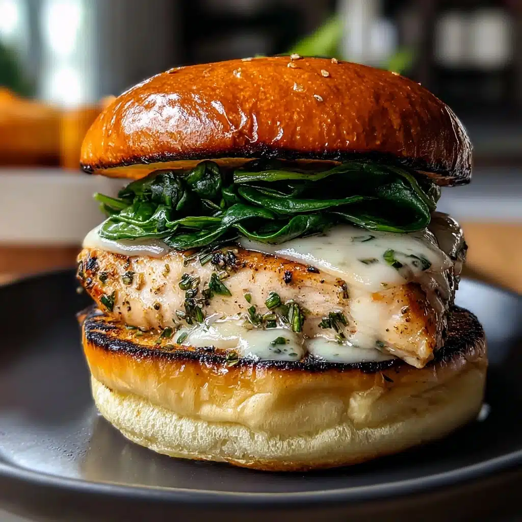 White Cheddar and Spinach Chicken Burgers Recipe - Recipe Image