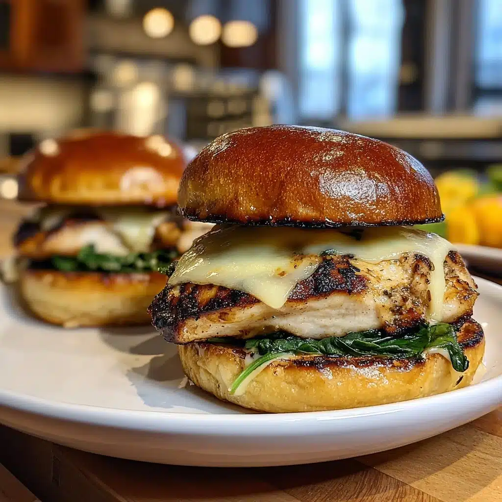 White Cheddar and Spinach Chicken Burgers Recipe - Recipe Image