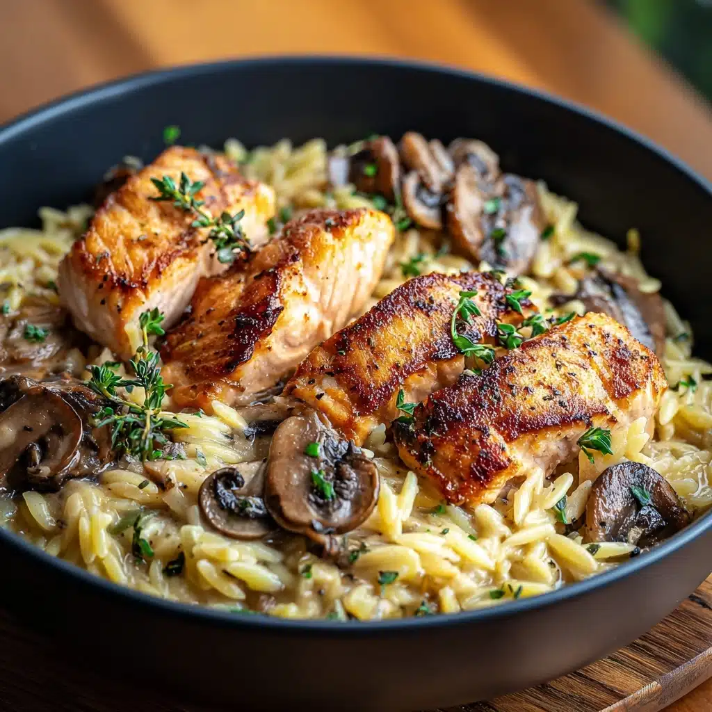 One Pot Chicken and Mushroom Orzo Recipe - Recipe Image