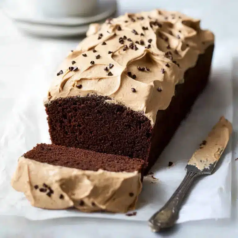 Easy chocolate loaf cake with coffee frosting Recipe