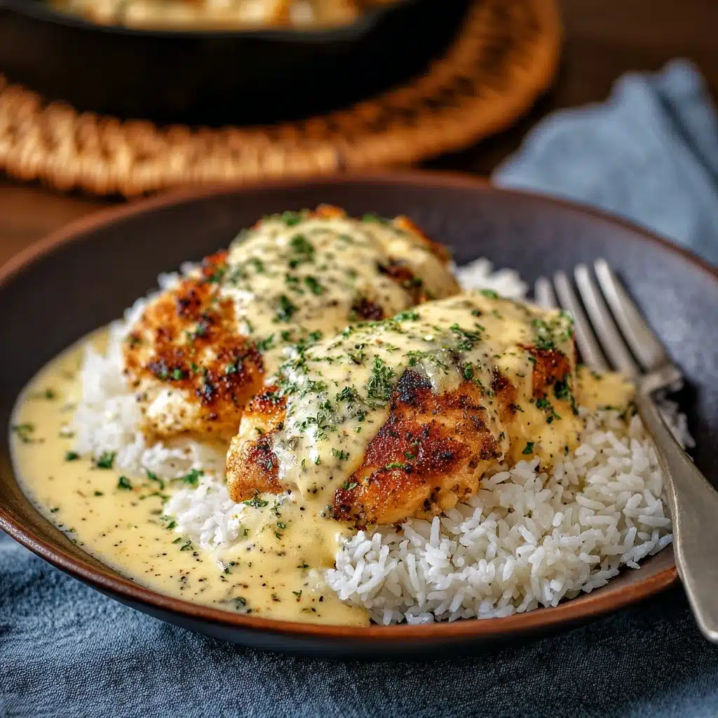 Creamy Smothered Chicken And Rice Recipe - Recipe Image