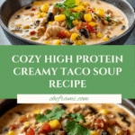 High Protein Creamy Taco Soup Recipe