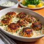 Salmon Patties with Creamy Lemon-Garlic Sauce Recipe