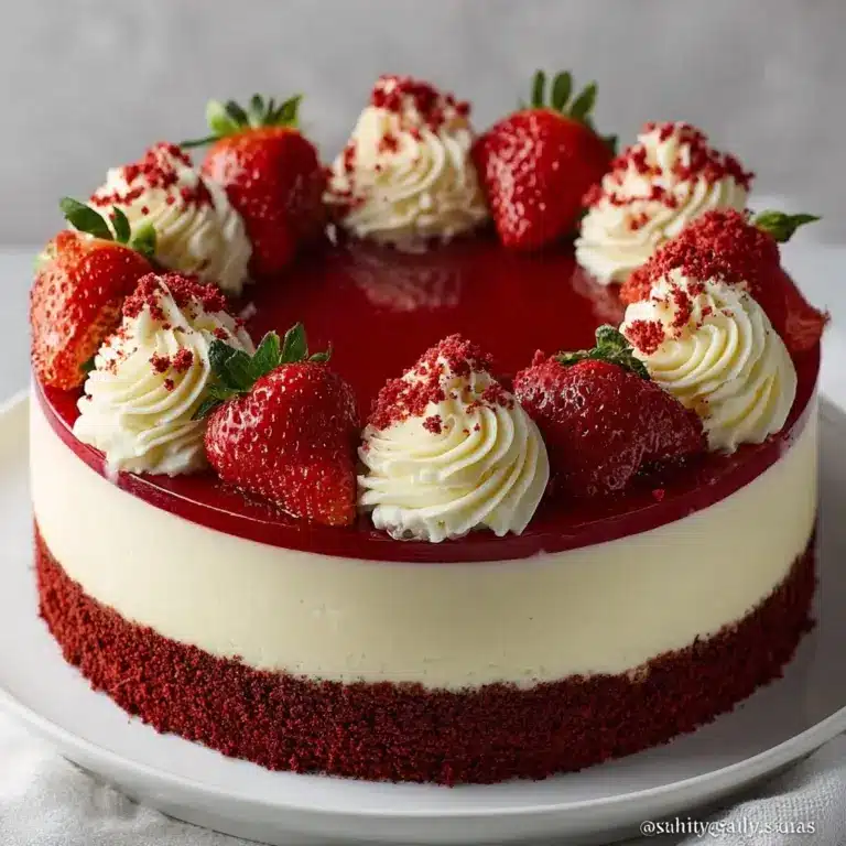 Strawberry Red Velvet Cheesecake Recipe