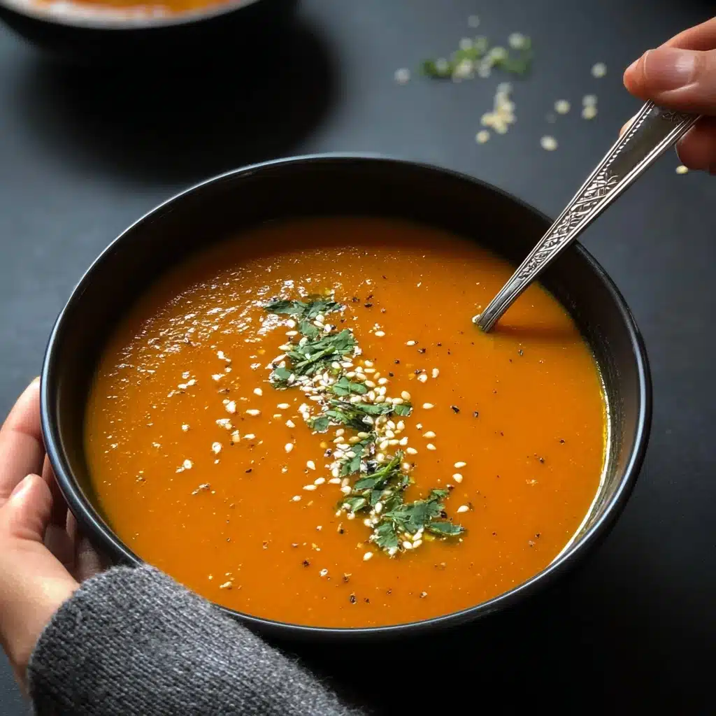 Vegan Roasted Carrot and Red Pepper Soup Recipe - Recipe Image