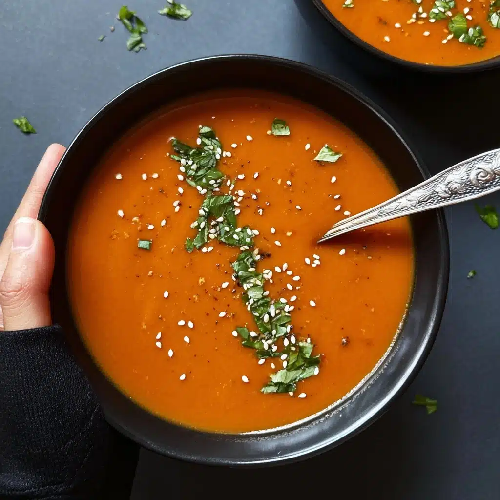 Vegan Roasted Carrot and Red Pepper Soup Recipe - Recipe Image