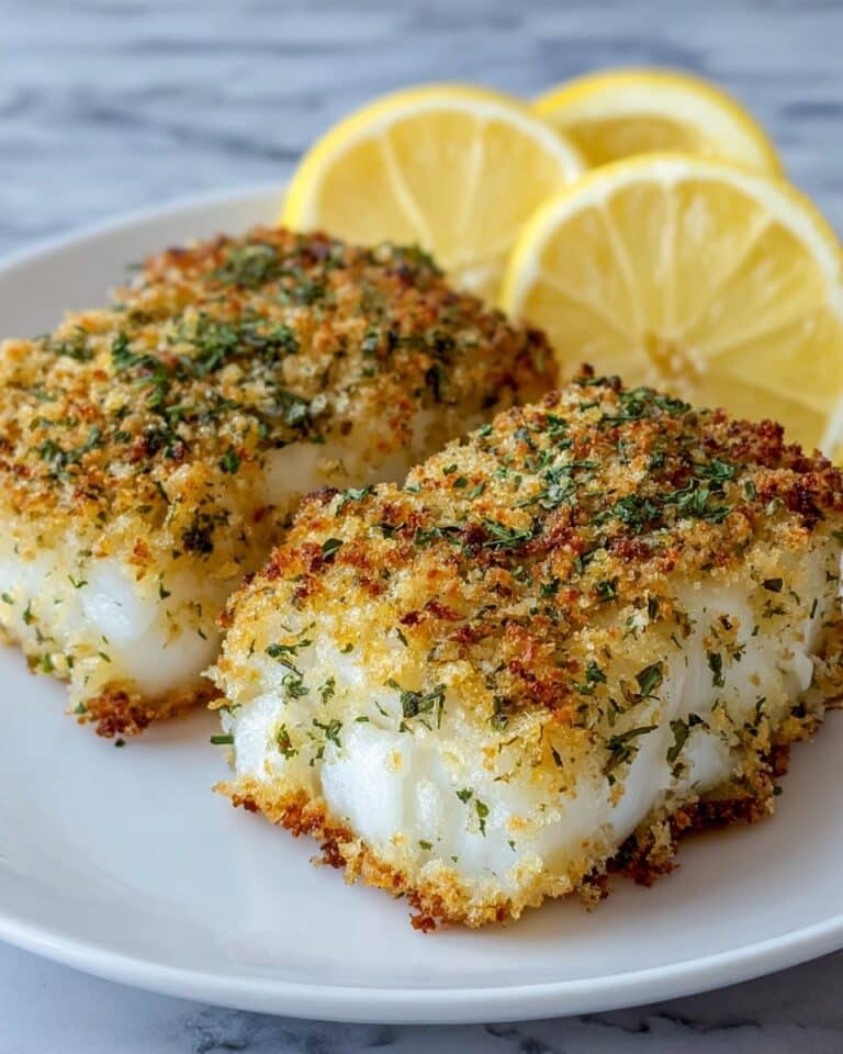 Baked Halibut with Panko Herb Crust Recipe