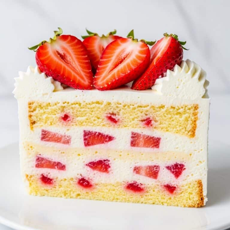 Strawberry Custard Delight Cake Recipe