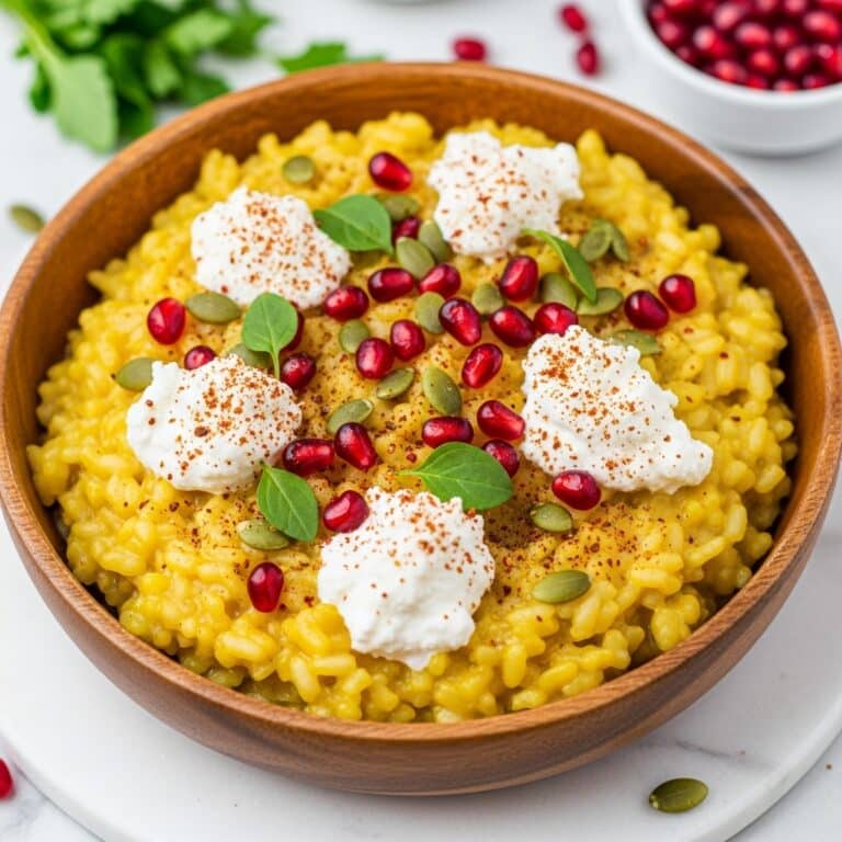 Savory Baked Pumpkin Goat Cheese Risotto Recipe