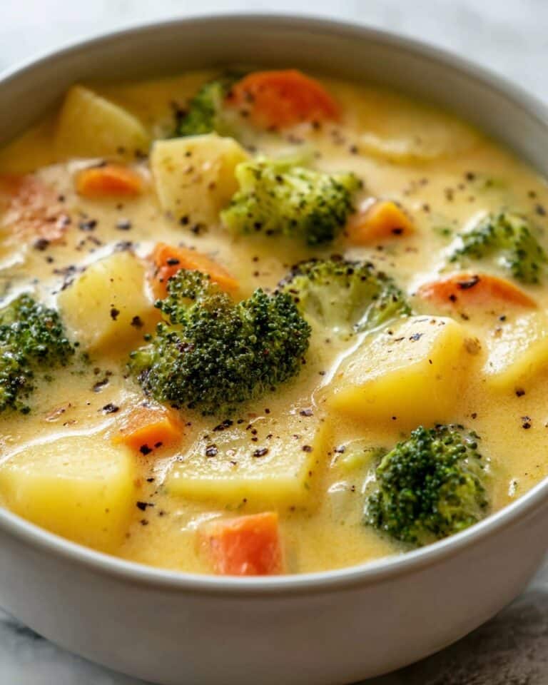 Crockpot Potato Broccoli Cheddar Soup Recipe