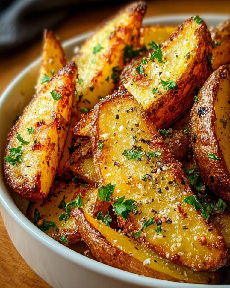 Baked Garlic Parmesan Potato Wedges Recipe