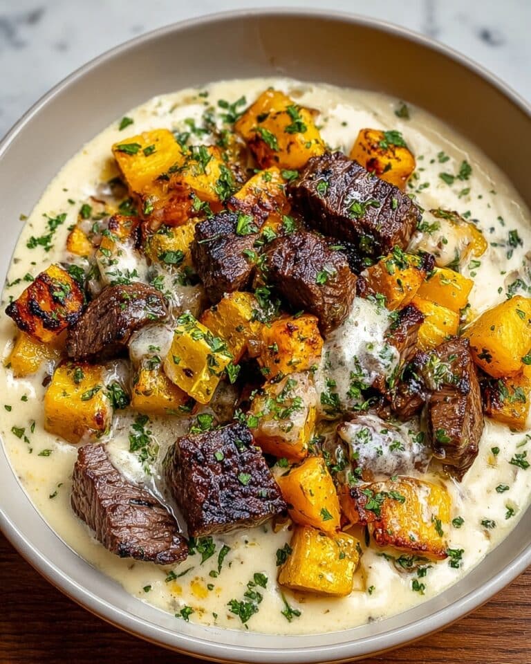 Savory Butternut Squash & Garlic Herb Steak Bowls Recipe