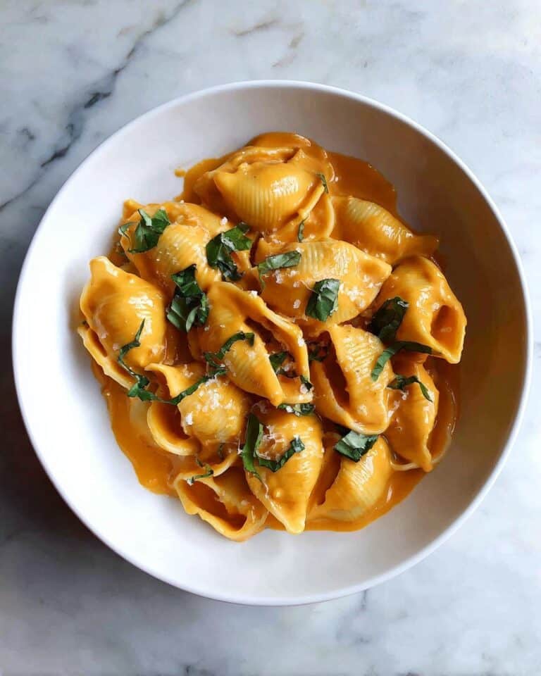 Pumpkin & Gouda Stuffed Shells With Brown Butter & Sage Alfredo Sauce Recipe