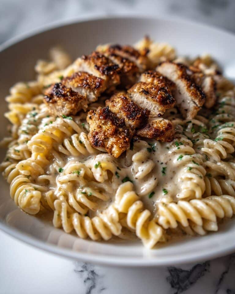 Creamy Garlic Parmesan Chicken with Cheesy Twisted Pasta Recipe