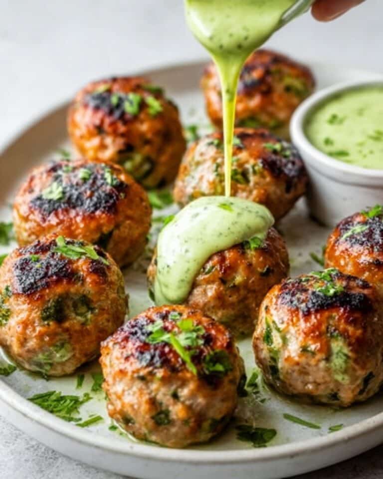 Baked Salmon Meatballs with Creamy Avocado Sauce Recipe