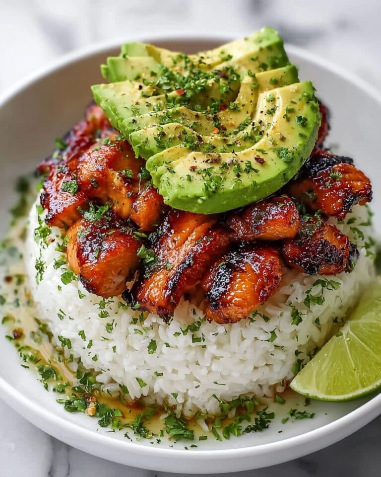 Honey Lime Chicken & Avocado Rice Stack for Easy Meal Prep Recipe