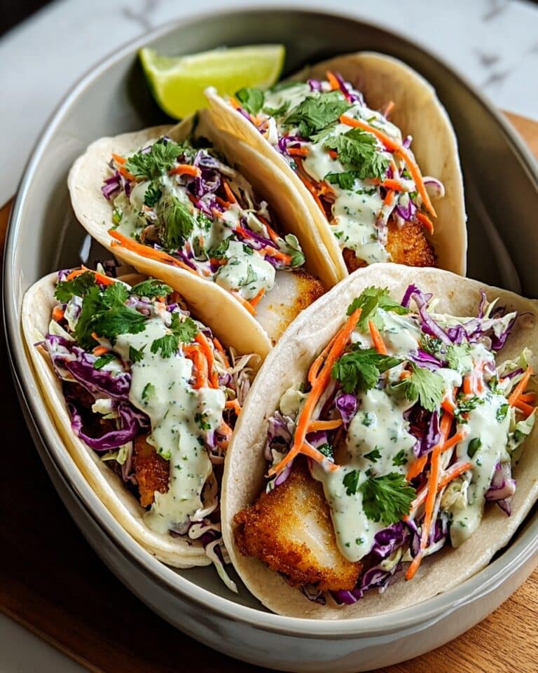 Fish Tacos with Cilantro Lime Slaw Recipe
