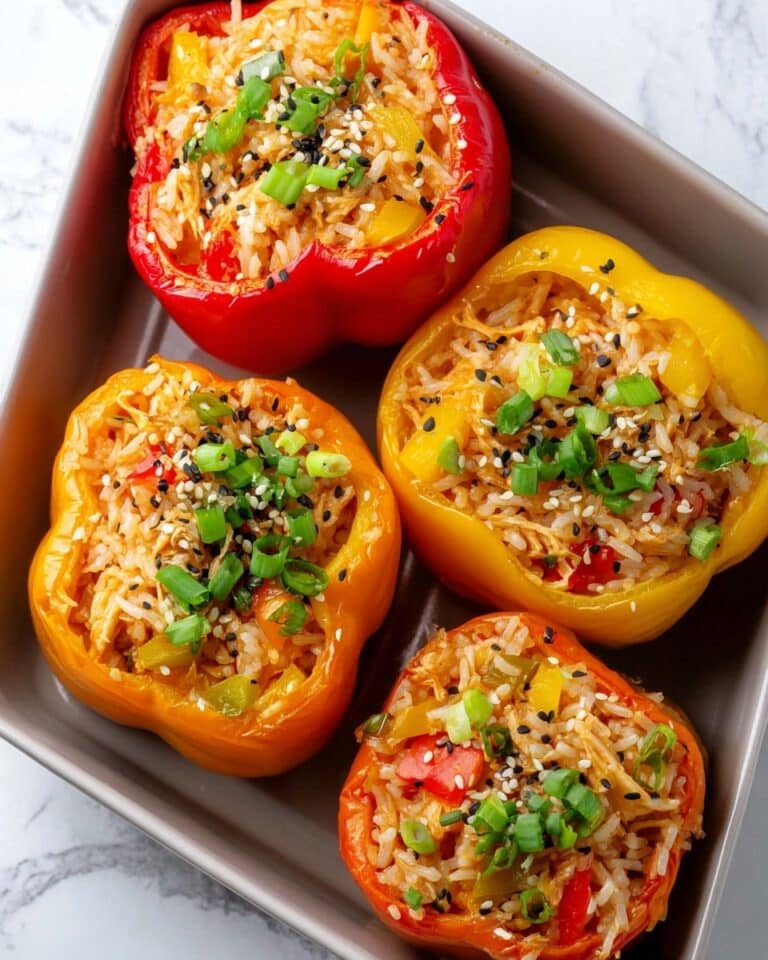 Teriyaki Pineapple Chicken Rice Stuffed Peppers Recipe