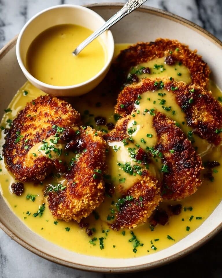 Pretzel Chicken with Mustard-Cheddar Sauce Recipe
