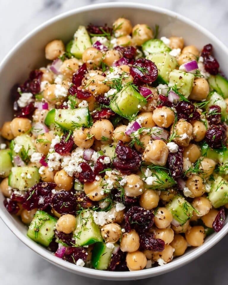 Feta and Cranberry Chickpea Salad with Lemon Vinaigrette Recipe
